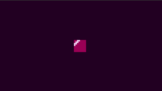 animation of a diagonal stripe inside a pixelated square. the diagonal moves from bottom right to top left. it moves slower than the previous one.