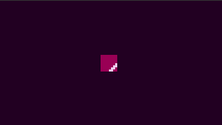 animation of a diagonal stripe inside a pixelated square. the diagonal moves from bottom right to top left
